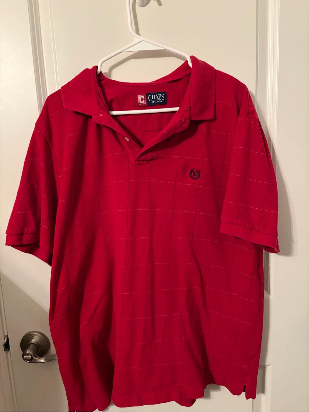 Chaps Men’s Red Windowpane Polo